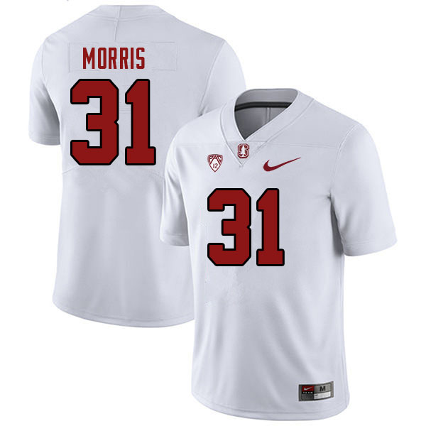 Men #31 Aaron Morris Stanford Cardinal College Football Jerseys Stitched Sale-White - Click Image to Close